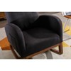 Okak Modern Rocking Accent Chair Armchair with Side Pocket and Wood Legs Comfy High Backrest Glider Chair for Bedroom Lounge Nursery - 4 of 4