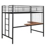 TiramisuBest Twin Metal Loft Bed with Desk and Metal Grid, White,Space-Saving Kids Bed with Workstation - 4 of 4