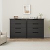 4 Drawer Dresser for Bedroom, Black Chest of Drawer Nightstand with Embedded Handles, Wooden Dresser Organizer for Living Room Nursery Entryway Closet - 4 of 4