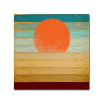 35" x 35" Beautiful Day by Tammy Kushnir - Trademark Fine Art: Gallery-Wrapped, Giclee Sunset Line Pattern Canvas Art, Made in USA