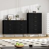 Fluted Wood Dresser 7 Drawers Dresser for Bedroom, Large Modern Black Dresser with Gold Handle - 3 of 4