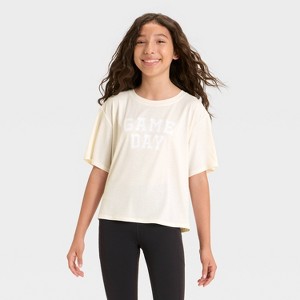 Girls' Beyond Ease Crop Boxy T-Shirt - All In Motion™ - 1 of 4