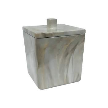 Stone Hedge Resin Decorative Bathroom Vanity Countertop Storage Organizer Canister Jar - Nu Steel