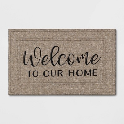 1&#39;6&#34;x2&#39;6&#34; &#34;Welcome to Our Home&#34; Mat Tan - Apache Mills_1