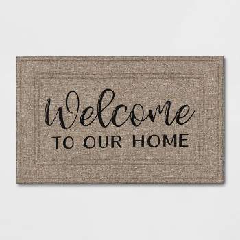 1'6"x2'6" "Welcome to Our Home" Mat Tan - Apache Mills