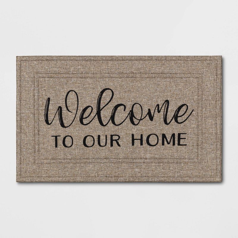1&#39;6&#34;x2&#39;6&#34; &#34;Welcome to Our Home&#34; Mat Tan - Apache Mills, 1 of 7