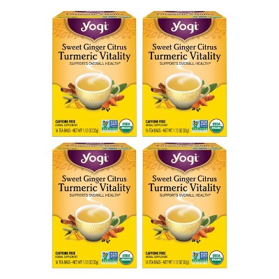 Yogi Tea - Sweet Ginger Citrus Turmeric Vitality -  64 ct, 4 Pack