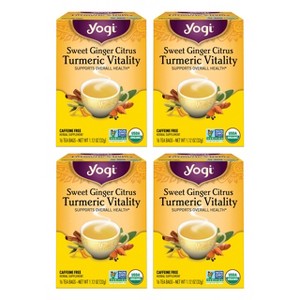 Yogi Tea - Sweet Ginger Citrus Turmeric Vitality -  64 ct, 4 Pack - 1 of 4