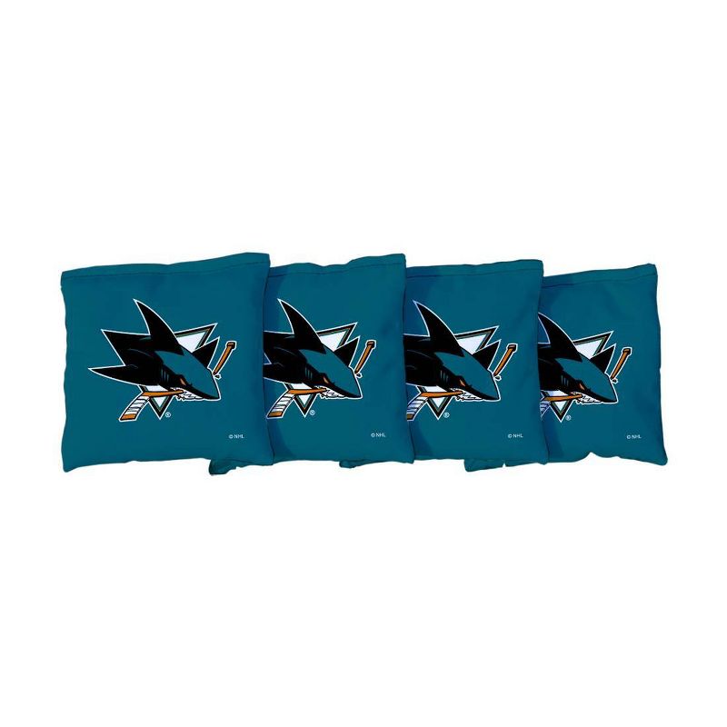 NHL San Jose Sharks Corn-Filled Cornhole Bags Teal - 4pk, 1 of 2