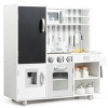 Costway Wood Kitchen Toy Kids Cooking Pretend Play Setw/ Utensils,Sounds & Wordpad White - 3 of 4