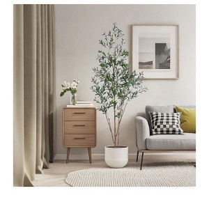 6.8in Home Decor Tall Artificial Olive Tree  Realistic Fake Olive Tree With Adjustable   Faux Potted Olive Tree For Living Room Bedroom Home - 1 of 4
