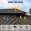 YARDSIGHT  Aluminum Hardtop Gazebo with Double Roof Galvanized Steel Canopy, Netting & Curtains For Garden, Backyard, Deck & Lawn - 4 of 4