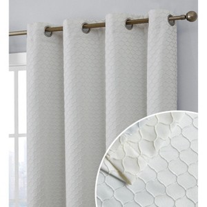 HLC.ME Siena 100% Full Blackout Thermal Insulated Double Layer Window Curtain Drapes Grommet Panels for Bedroom, Set of 2 - 1 of 4
