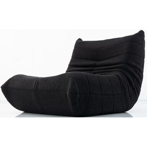 Evita Adult Bean Bag Sofa Set with Ottoman - Memory Foam, Premium Teddy Fabric，Comfy Floor Chair for Lounge & Reading - 1 of 4