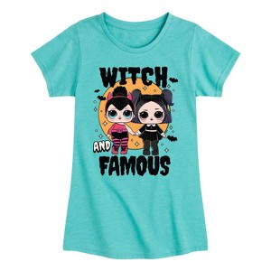 Girls' - LOL Surprise! - Halloween Witch & Famous Fitted Short Sleeve Graphic T-Shirt - 1 of 4