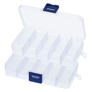 Unique Bargains Plastic Nail Bead Art Supplies Fishing Tools Craft Organizer 4.9x2.5x0.8 Inch 2 Pcs - 1 of 4