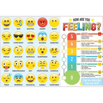 Ashley Productions® Placemat Studio™ Smart Poly® How Are You Feeling Learning Placemat, 13" x 19", Single Sided, Pack of 10