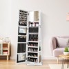Costway 360° Swivel Jewelry Armoire with Full-Length Mirror Rear Shelves Makeup Mirror - 2 of 4