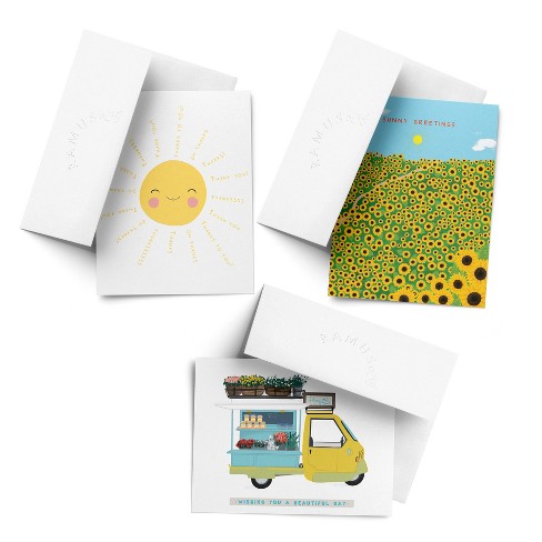 Everyday Greeting Card Pack (3ct) "Sun, Flowers, Sunflowers" by Ramus & Co - image 1 of 4