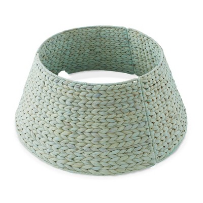 Casafield Water Hyacinth Christmas Tree Collar, Woven Tree Base Cover with Cord Cut Out