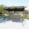 3 Seater Outdoor Swing Chair With Adjustable Canopy, Convertible Hanging Swings Glider Lounge Chairs, Patio Swing Chair for Porch - 2 of 4