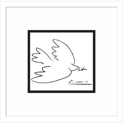 16" x 16" Dove of Peace by Pablo Picasso Framed Wall Art Print - Amanti Art