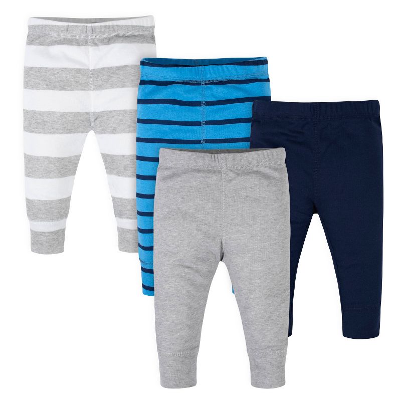 Onesies Brand Baby Boys Stripes & Solids Pants, 4-Pack, 1 of 10