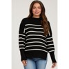 Pinkblush Black Striped Drop Shoulder Maternity Sweater - 2 of 4