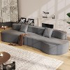 109" Modern Sectional Curved Couch, Upholstered 4-Seater Sofa with 2 Throw Pillows,Luxury Chenille Boucle Couches with High-Density Foam - 2 of 4