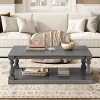 45.2 Inch Vintage Pine Coffee Table,Coffee Table with Vase Column Legs and Pine Veneer,Rectangular Living Room Coffee Table-Baofuwish - 2 of 4