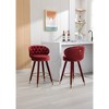 20.9" Velvet Counter Height Bar Stools Set of 2 with Solid Wood Legs and 360¡ã Swivel for Kitchen, Dining, or Bar - 4 of 4