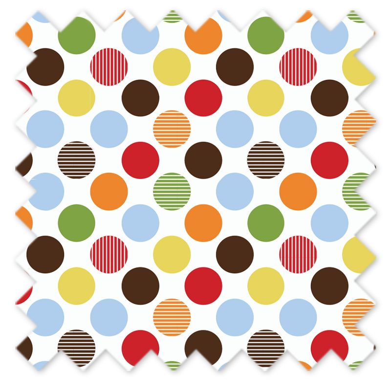 Bacati - Large Dots Orange/Green/Blue/Red/Brown Dots Curtain Panel, 4 of 5