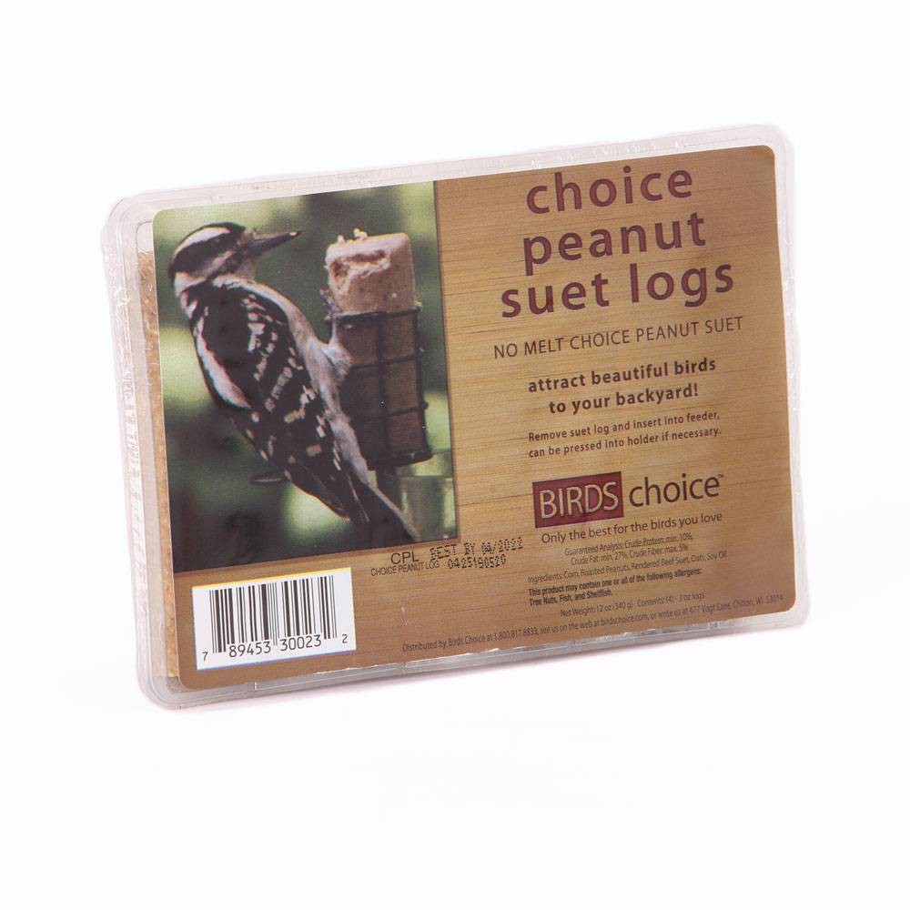 Photos - Bird Food Birds Choice Peanut Suet Logs 3oz - 4-pk , Case of 12