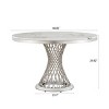 47'' Modern High Gloss Faux Marble Round Dining Table with Stainless Steel Base, Contemporary Kitchen or Dining Room Table – The Pop Home - 4 of 4