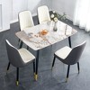 5-Piece Dining Set with Spacious Table and 4 PU Armless Chairs - 3 of 4
