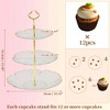 Unique Bargains 3 Tier Dessert Cupcake Stand Five Petals Design for Donut Fruits PET Metal - 2 of 4
