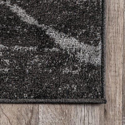 Dark Gray Synthetic Square Non-slip Contemporary Area Rug
