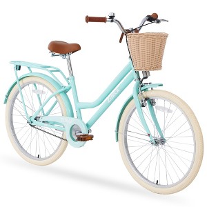 Okak 24IN Girls Bicycle with Steel Frame, Kids Bike with Comfortable Saddle and Bike basket, Cruiser Bikes for 10+ Years Old Girls - 1 of 4