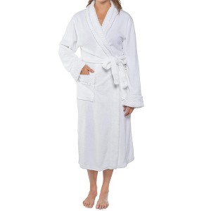 PAVILIA Soft Plush Women Fleece Robe, Cozy Warm Housecoat Bathrobe, Fuzzy Female Long Spa Robes - 1 of 4