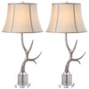 Adele Horn Table Lamp (Set of 2) - 32.5 Inch Height - TBL4011 - Silver/Cream - Safavieh - 2 of 4