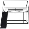 PAGED Twin over Twin House Loft and Bunk Bed with Ladder and Slide for Bedroom and Dormitory, Black - 4 of 4