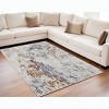 Ivory Blue and Brown Abstract Power Loom Area Rug - 2 of 4