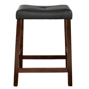 Set of 2 24" Upholstered Saddle Seat Counter Height Barstools  - Crosley