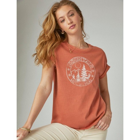 Lucky Brand Women's Mountain Mama Classic Crew Tee - Spice Route