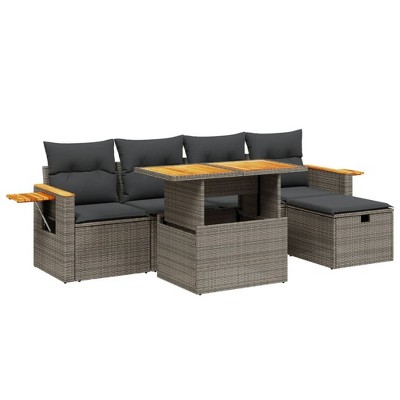 vidaXL Garden Sofa Set Grey