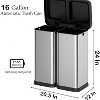 Automatic Trash Can, Touchless Stainless Steel Wastebasket, Smart Motion Sensor Rubbish Can, 2x8 Gallon Dual Compartment Garbage Can for Home Office - 2 of 4