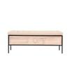 48 Inch Storage Bench Bedside Linen Upholstered Storage Bench with Button Tufted Wooden JOY Ottoman for Bedroom and Living Room - 3 of 4