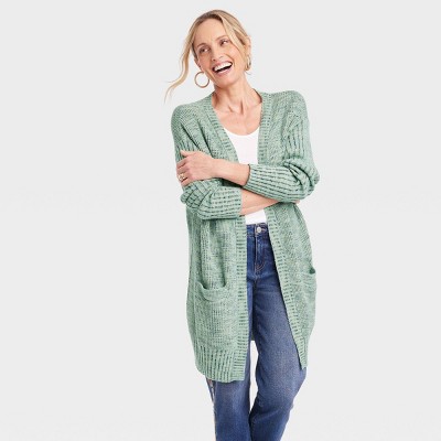 ladies olive green cardigan