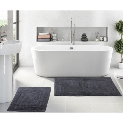Home Weavers Luxury Collection 100% Cotton Tufted Bathroom Rug Set, Non-Slip Latex Bath Rug Set