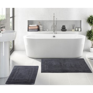 Home Weavers Luxury Collection 100% Cotton Tufted Bathroom Rug Set, Non-Slip Latex Bath Rug Set - 1 of 4